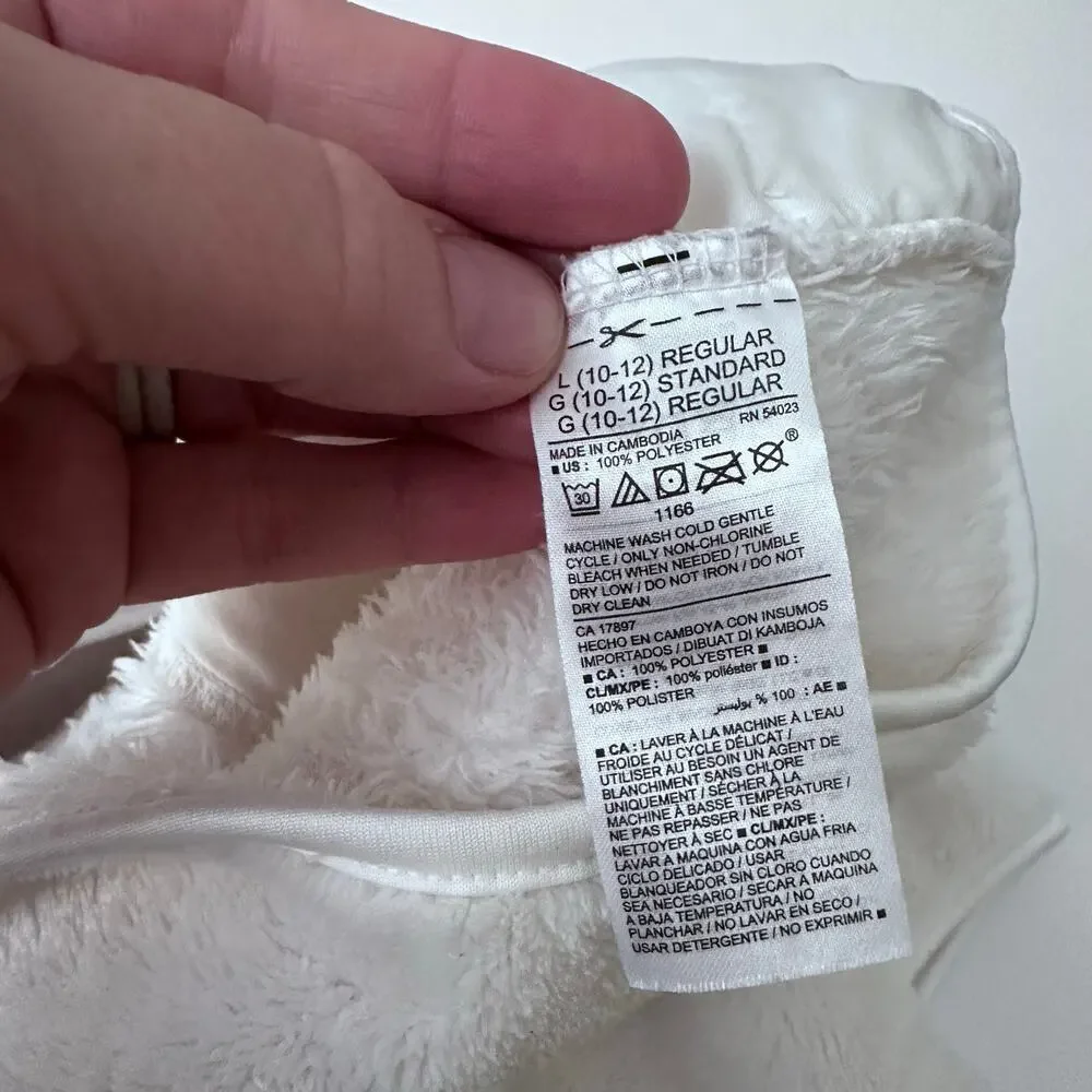 Old Navy Cozy Faux Fur Vest - Coconut Milk White - L (10/12)